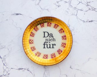 Wall plate da nich für typo 11cm Vintage Deko plate  Wall deko gold red wall hanging