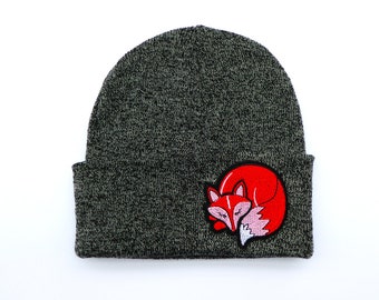 Mütze Grau Fuchs Beanie Herr Fuchs Patch