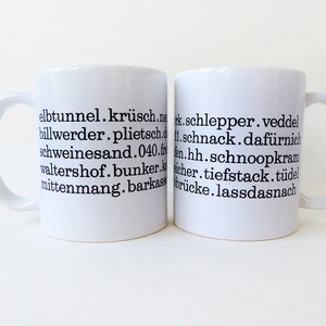 Hamburg Typo Tasse Handgedruckt Herr Fuchs schwarz/weiß HH Bild 7