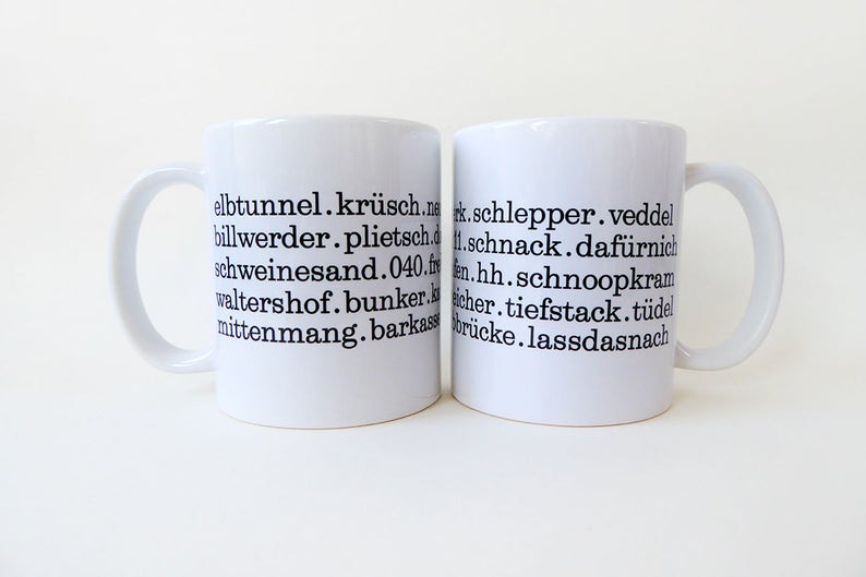 Hamburg Typo Tasse Handgedruckt Herr Fuchs schwarz/weiß HH Bild 7