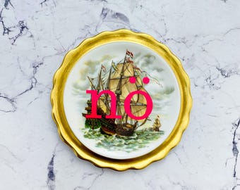 Wall plate nö typo ship neonpink 10 cm Vintage Deko plate Wall deko wall hanging no
