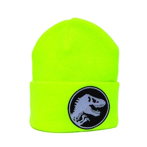 Mütze Dinosaurier Beanie Herr Fuchs Patch Neon Gelb Bild 1