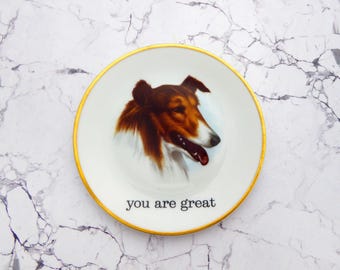you are great plate of Vintage Lassie 15 cm of Deko dish plate wall hanging