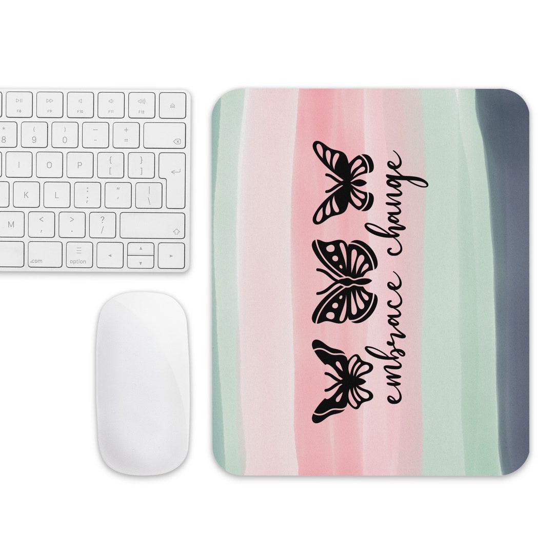 Embrace the Change Mouse Pad, Butterfly Mouse Pad, Watercolor Mouse Pad