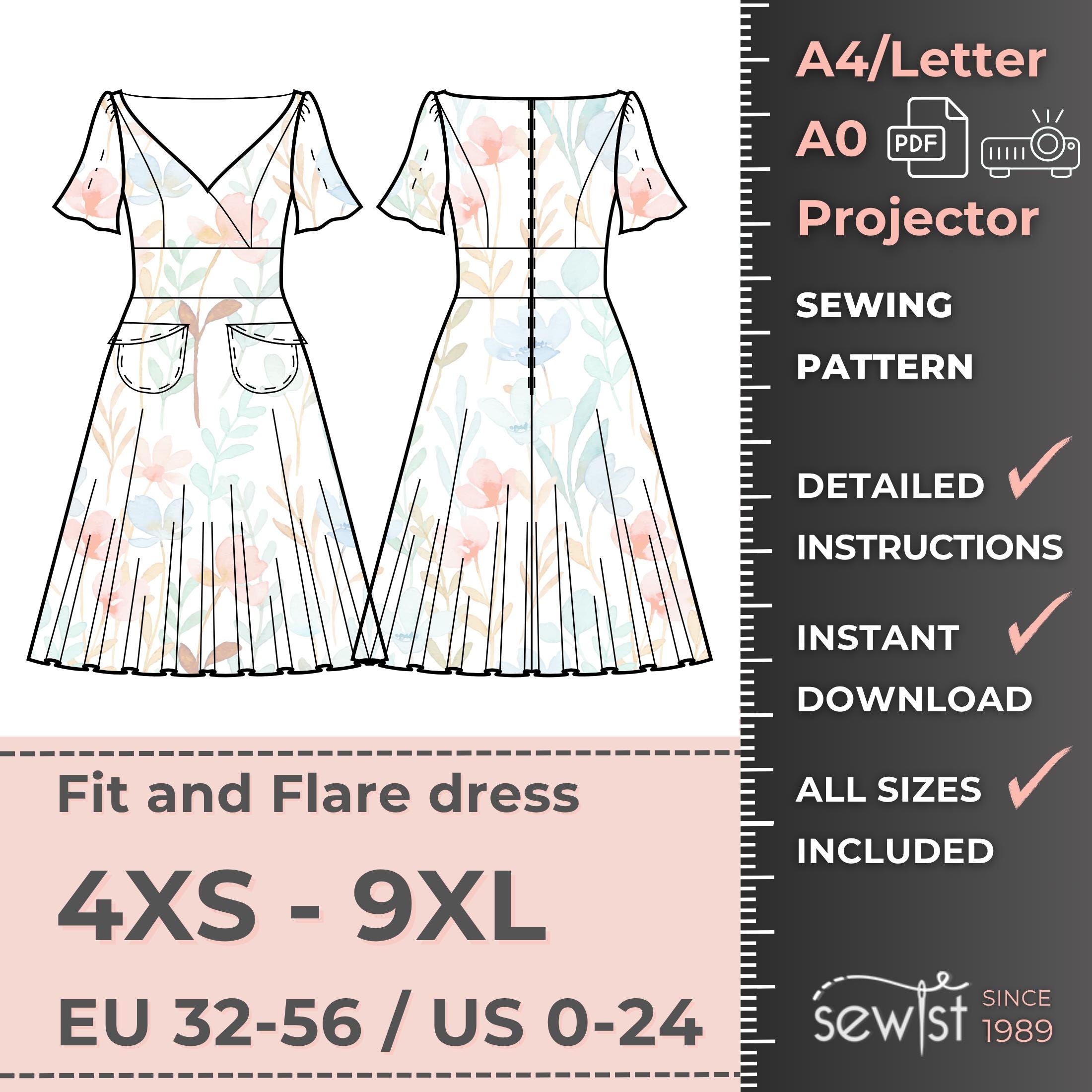 slim fit dress slacks 1950's Marian Martin Fit and Flare Shirtwaist Dress Pattern with accent  panels - Bust 30
