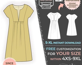 2337 Tunic Top Sewing Pattern PDF - S-M-L-XL or Made to Measure Sewing Pattern PDF Download Royalty Free for Personal, Commercial Use