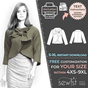 4169 PDF Jacket Sewing Pattern - S-M-L-XL or Made to Measure Sewing Pattern PDF Download