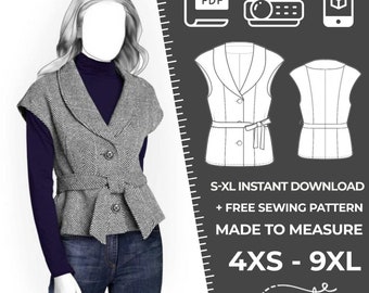 5915 PDF Jacket Sewing Pattern - S-M-L-XL or Made to Measure Sewing Pattern PDF Download