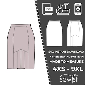 S3013 Skirt - S-M-L-XL or Made to Measure Sewing Pattern PDF Download
