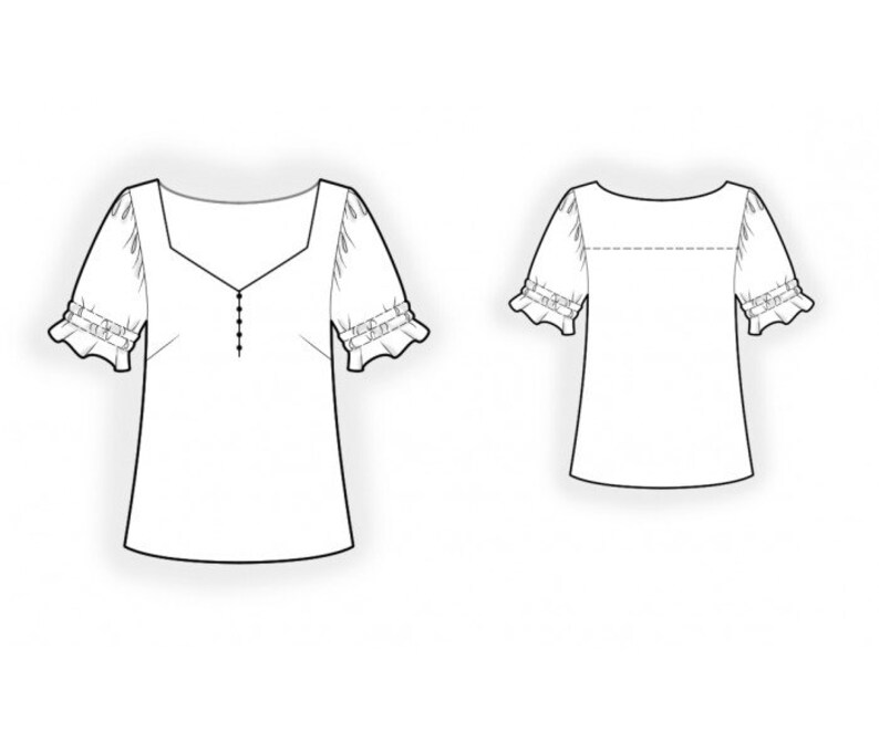 2410 PDF Blouse Sewing Pattern - S-M-L-XL or Made to Measure Sewing ...