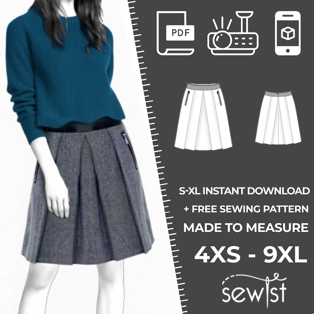 2132 Skirt Sewing Pattern PDF S-M-L-XL or Made to Measure - Etsy