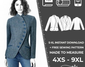 4795 PDF Jacket Sewing Pattern - S-M-L-XL or Made to Measure Sewing Pattern PDF Download