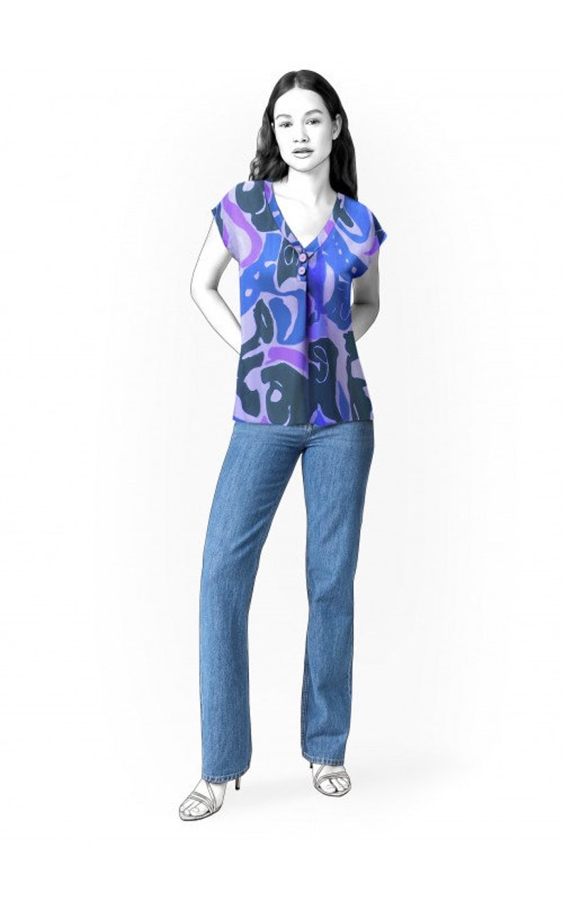 2544 Top Sewing Pattern PDF - S-M-L-XL or Made to Measure Sewing ...