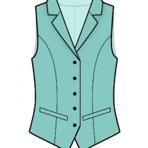 2091 Waistcoat Sewing Pattern PDF Download, S-M-L-XL or Free Made to Measure Personalization, Royalty Free Personal or Commercial Use image 3