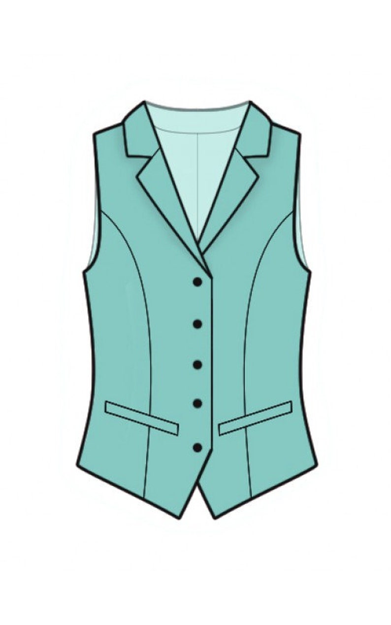 2091 Waistcoat Sewing Pattern PDF Download, S-M-L-XL or Free Made to Measure Personalization, Royalty Free Personal or Commercial Use image 3