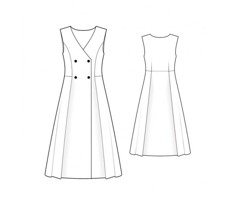 4972 Women's Dress Sewing Pattern PDF - S,M,L,XL / Custom Size ...