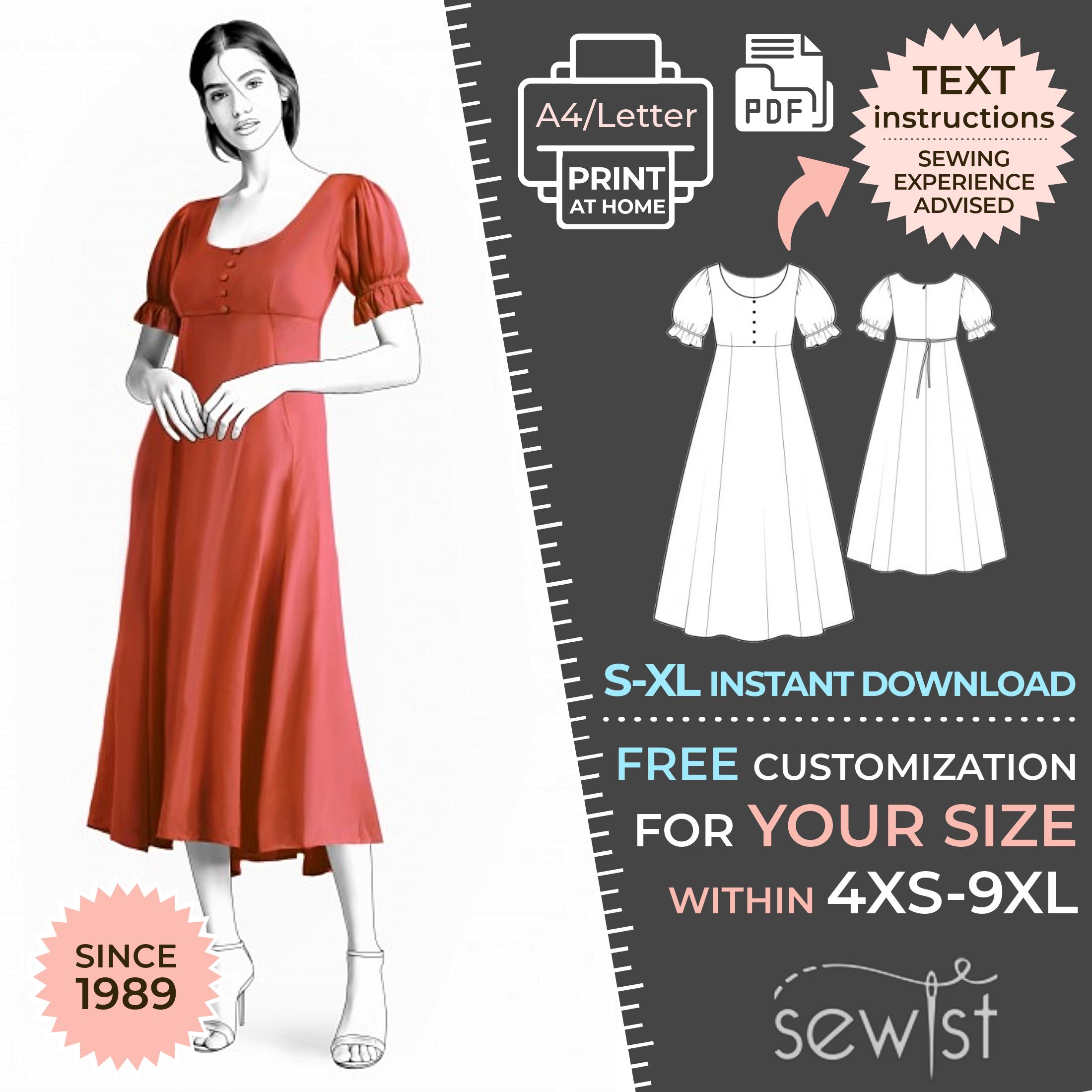 セット販売 Women's Dress Patterns 2164 Women's Dress Sewing Pattern PDF - S,M,L,XL / Custom