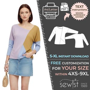 4885 Blouse - S-M-L-XL or Made to Measure Sewing Pattern PDF Download