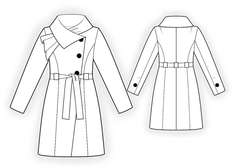 4211 Coat Sewing Pattern S-M-L-XL or Made to Measure Sewing - Etsy