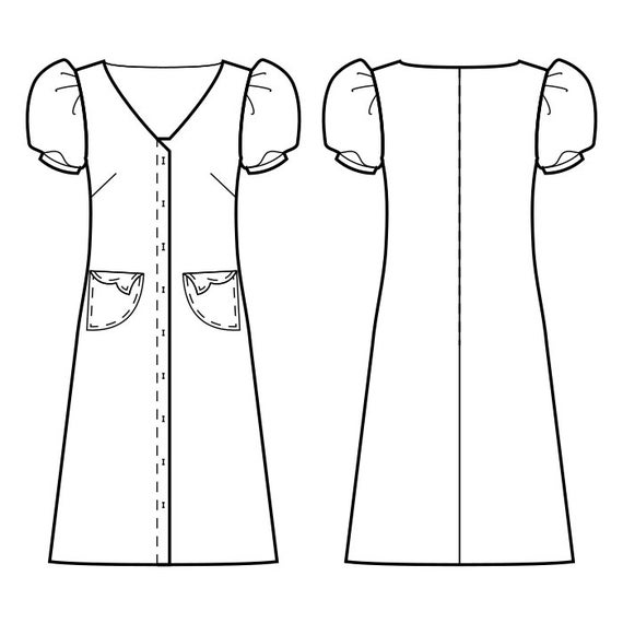 a line dress pattern with pockets Pocket Dress Sewing Pattern PDF — Friedlies main image 0