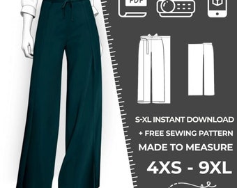 4024 Pants Sewing Pattern PDF - S-M-L-XL or Made to Measure Sewing Pattern PDF Download Royalty Free for Personal, Commercial Use