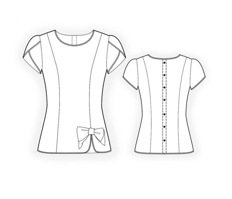 Lekala 4424 PDF Blouse Sewing Pattern S-M-L-XL or Made to | Etsy