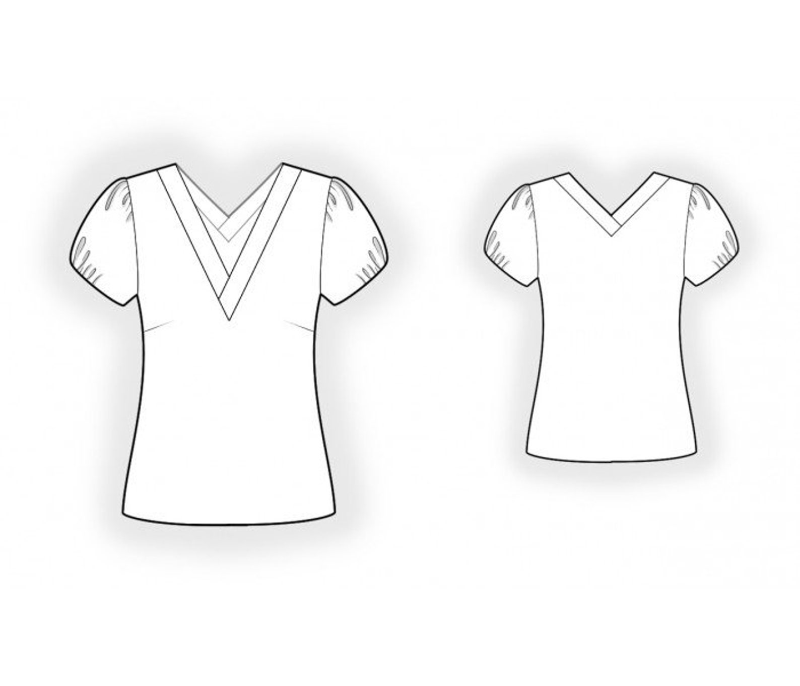 2436 Top Sewing Pattern PDF - S-M-L-XL or Made to Measure Sewing ...