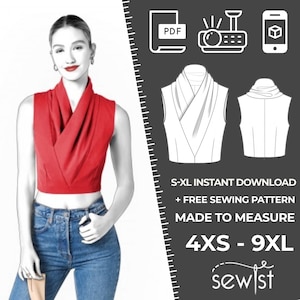 2501 Vest Sewing Pattern PDF Download, S-M-L-XL or Free Made to Measure Personalization, Royalty Free Personal or Commercial Use image 1