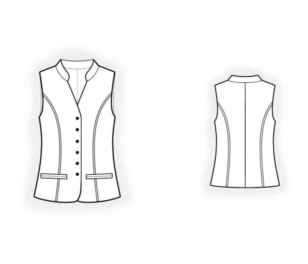 2451 Vest Sewing Pattern PDF Download SMLXL or Free Made Etsy