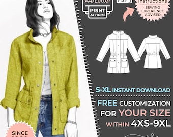 2137 PDF Denim Jacket Sewing Pattern - S-M-L-XL or Made to Measure Sewing Pattern PDF Download
