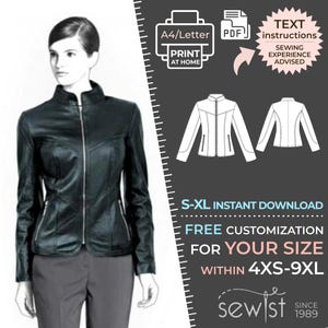 4296 Patron de couture PDF pour veste - S-M-L-XL ou sur mesure Patron de couture PDF à télécharger