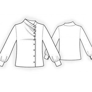 2458 - Blouse Sewing Pattern PDF - S-M-L-XL or Made to Measure Sewing ...
