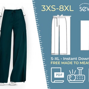 4024 Pants Sewing Pattern PDF S-M-L-XL or Made to Measure - Etsy