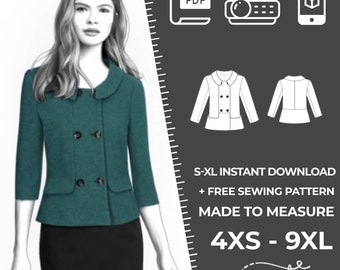 4982 PDF Jacket Sewing Pattern - S-M-L-XL or Made to Measure Sewing Pattern PDF Download