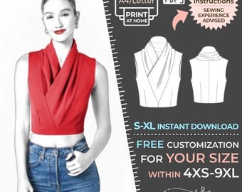 2501 Vest Sewing Pattern PDF Download, S-M-L-XL or Free Made to Measure Personalization, Royalty Free Personal or Commercial Use