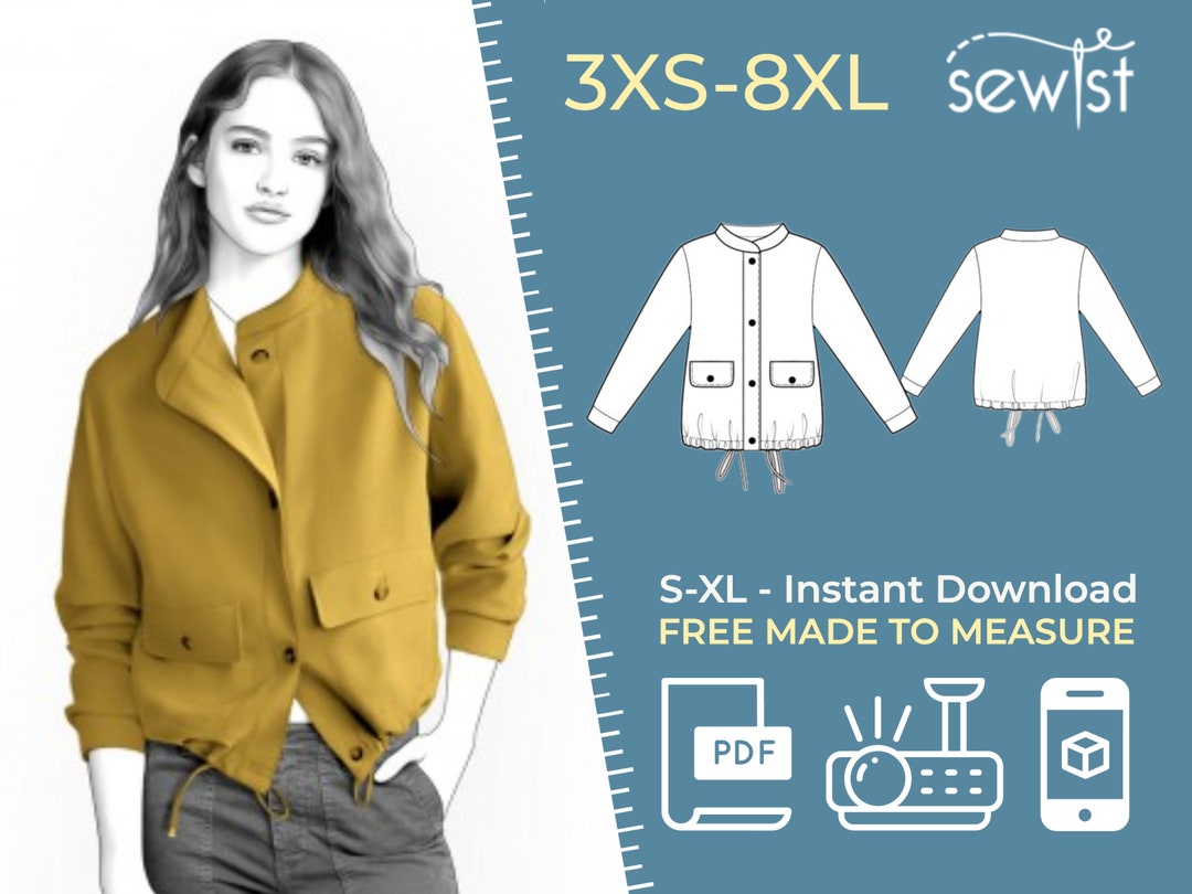 2057 PDF Jacket Sewing Pattern S-M-L-XL or Made to Measure - Etsy