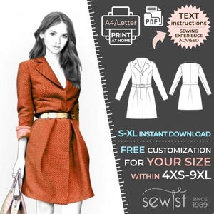 4359 Dress Sewing Pattern PDF - S-M-L-XL or Made to Measure Sewing Pattern PDF Download Royalty Free for Personal, Commercial Use
