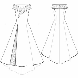 5530  Women's Dress Sewing Pattern PDF - S,M,L,XL / Custom Size - Wedding, Prom, Office, Summer, Party, Simple Guide, Plus Sizes Petite-Tall