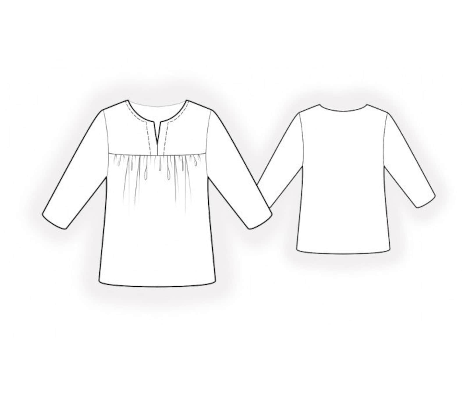 2192 PDF Blouse Sewing Pattern - S-M-L-XL or Made to Measure Sewing ...