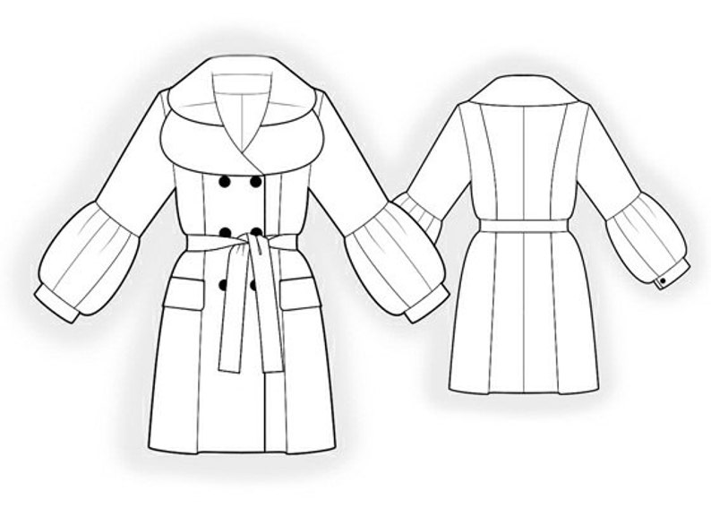 4175 Coat Sewing Pattern PDF S-M-L-XL or Made to Measure - Etsy