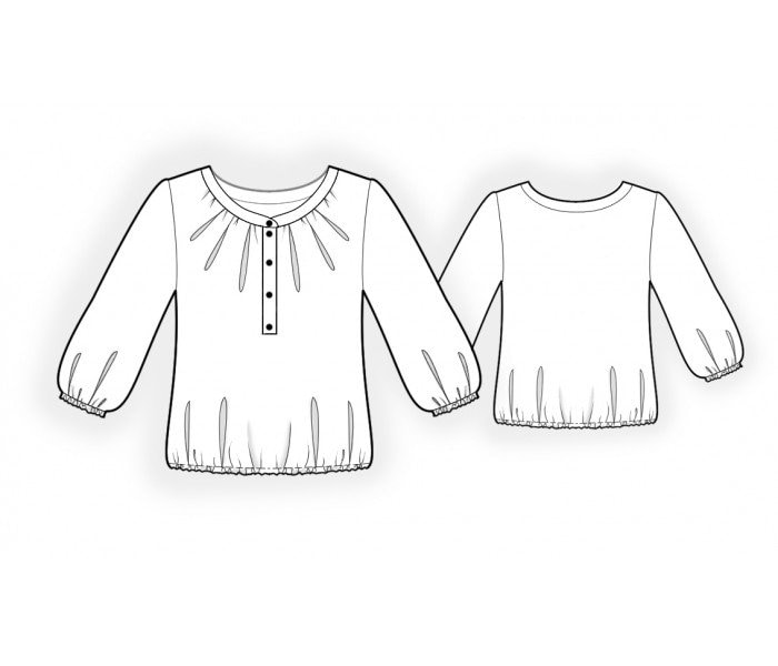 2562 PDF Blouse Sewing Pattern - S-M-L-XL or Made to Measure Sewing ...