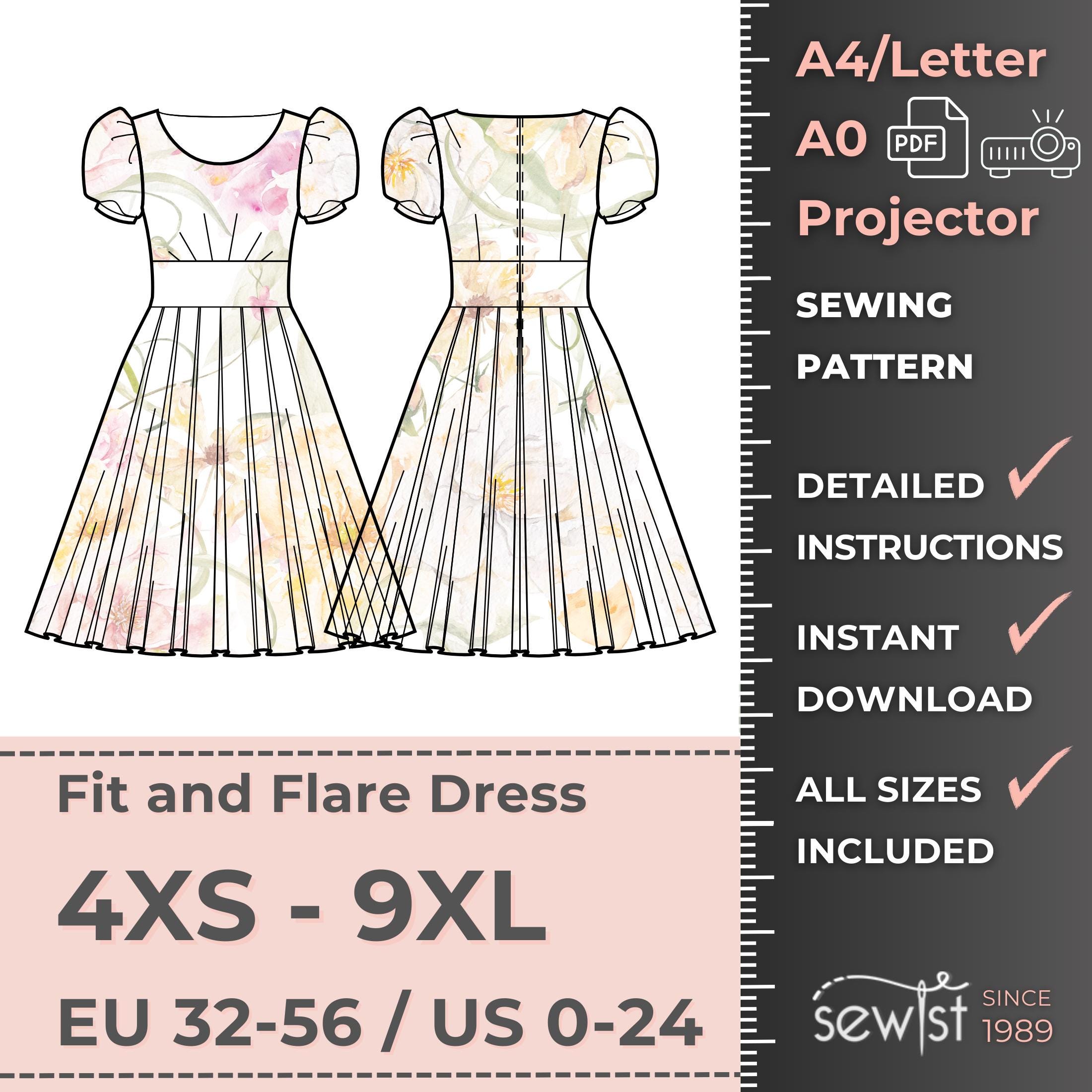 fitted lace wedding dress 1960's Butterick Fit and Flare Dress Pattern with Double Breasted Front  Panel - Bust 33