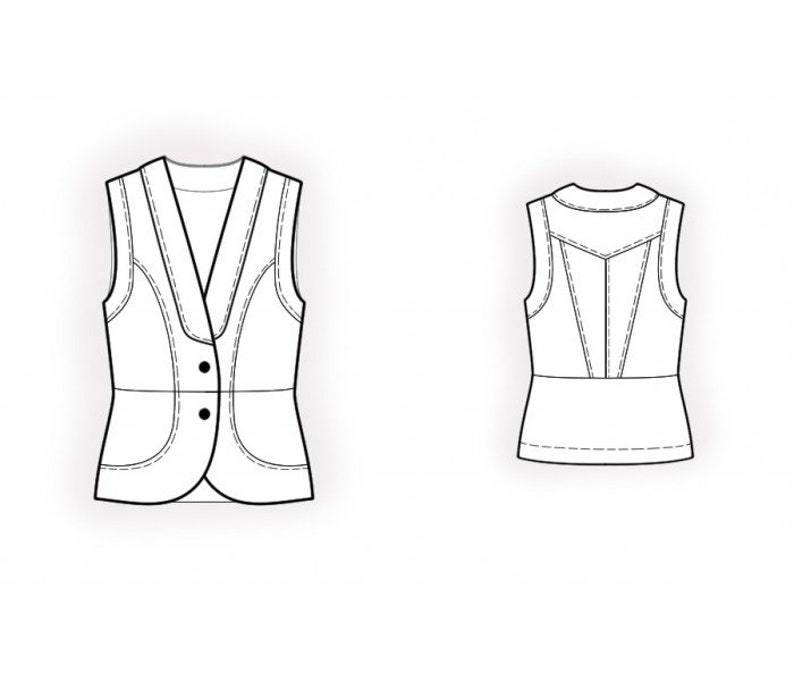 2396 Denim Vest Sewing Pattern PDF Download S-M-L-XL or Free - Etsy