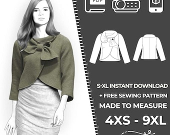 4169 PDF Jacket Sewing Pattern - S-M-L-XL or Made to Measure Sewing Pattern PDF Download