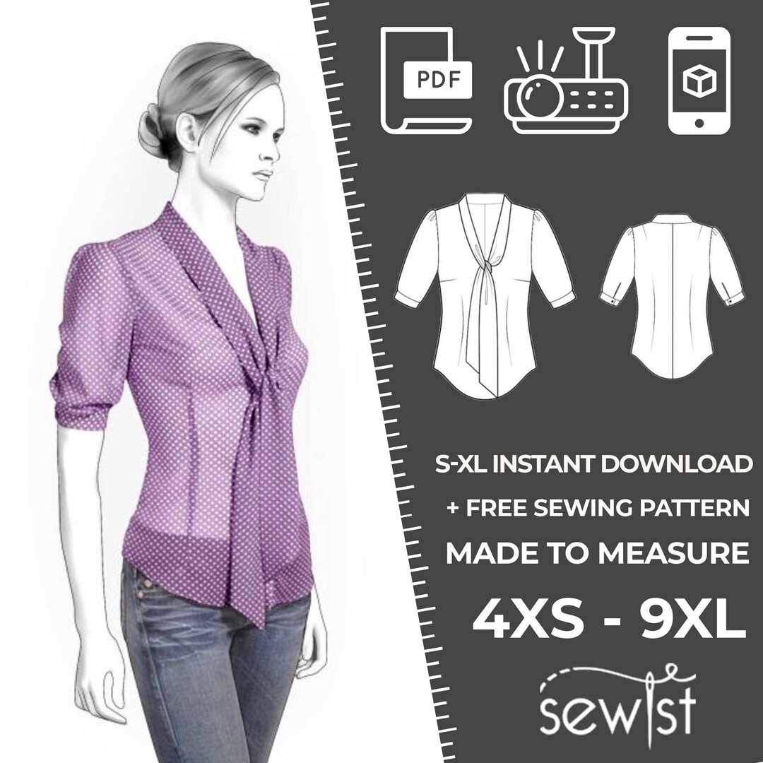 4286 Blouse Sewing Pattern PDF Download, S-M-L-XL or Free Made to Measure Personalization, Royalty Free Personal or Commercial Use - Etsy 4286-blouse-sewing-pattern-pdf-download-s-m-l-xl-or-free-made-to-measure-personalization-royalty-free-personal-or-commercial-use-etsy