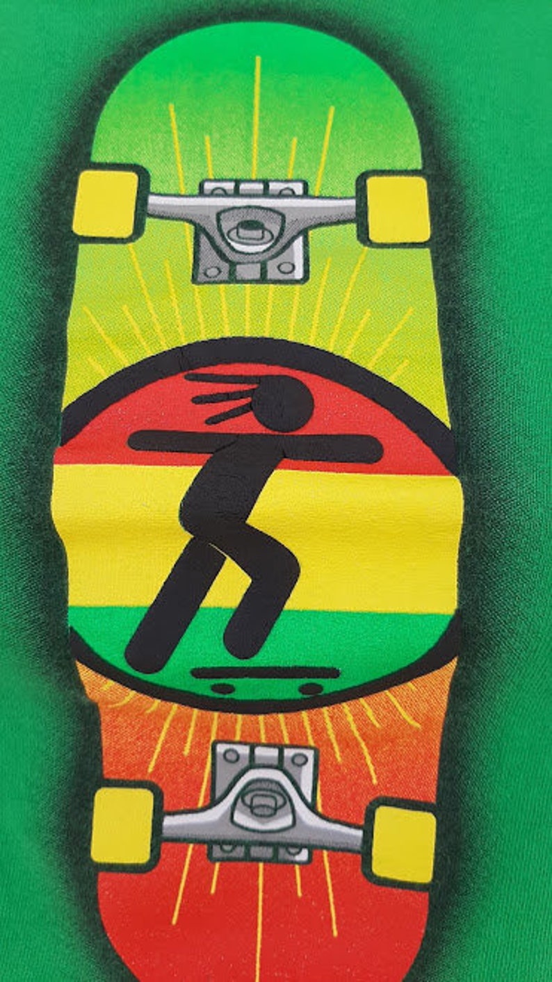 90/'s Rasta Man Skateboard Cutoff Cropped Tank Top