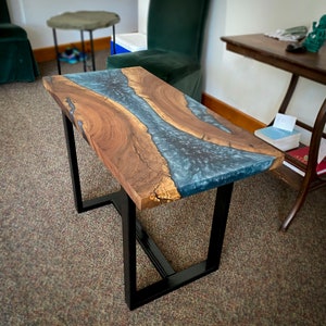 Red Walnut Live Edge Epoxy Resin River Table