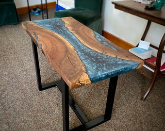 Red Walnut Live Edge Epoxy Resin River Table