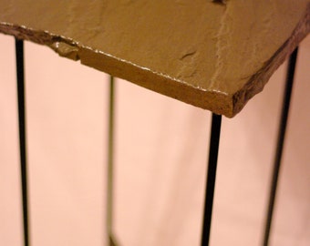 Wrought Iron and Stone Accent Table