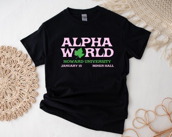 Alpha World Pink and Green AKA Gift Soror Gift AKAversary Gift Founders’ Day Shirt Crewneck Sweatshirt